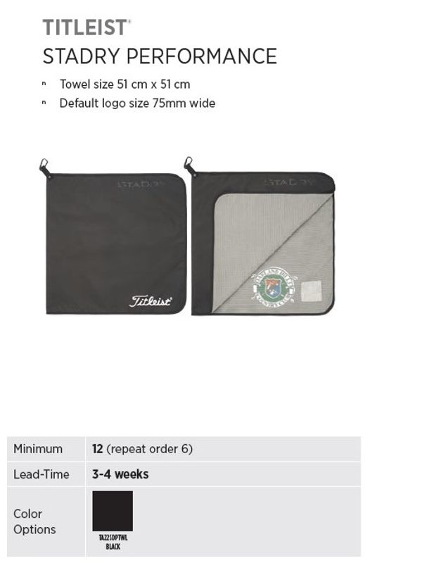 Titleist StaDry Performance golfhåndkle